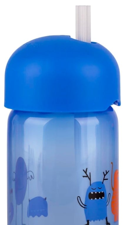 Пляшка для води та напоїв Suavinex Історії маленьких монстрів, з трубочкою, синій (400776) - фото 2