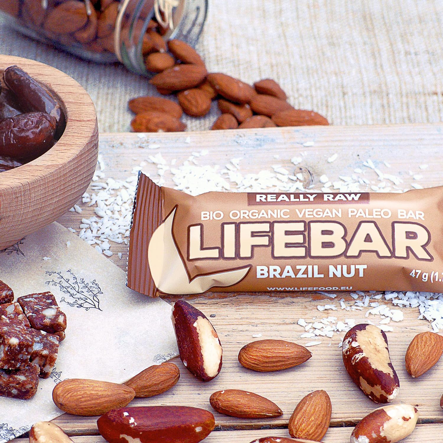 Батончик Lifefood Lifebar энергетический с бразильским орехом органический 47 г - фото 6
