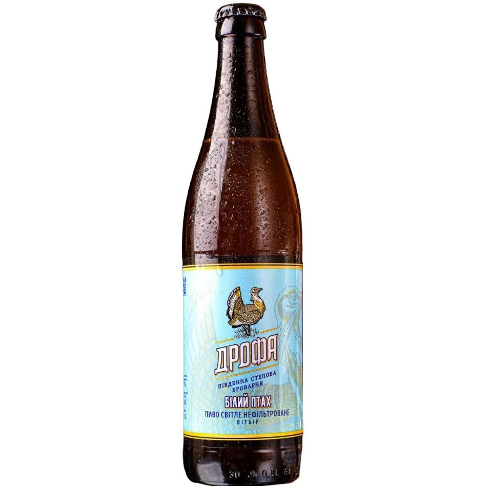 Пиво Дрофа Белая Птица нефильтрованное 4.6% 0.5 л - фото 1