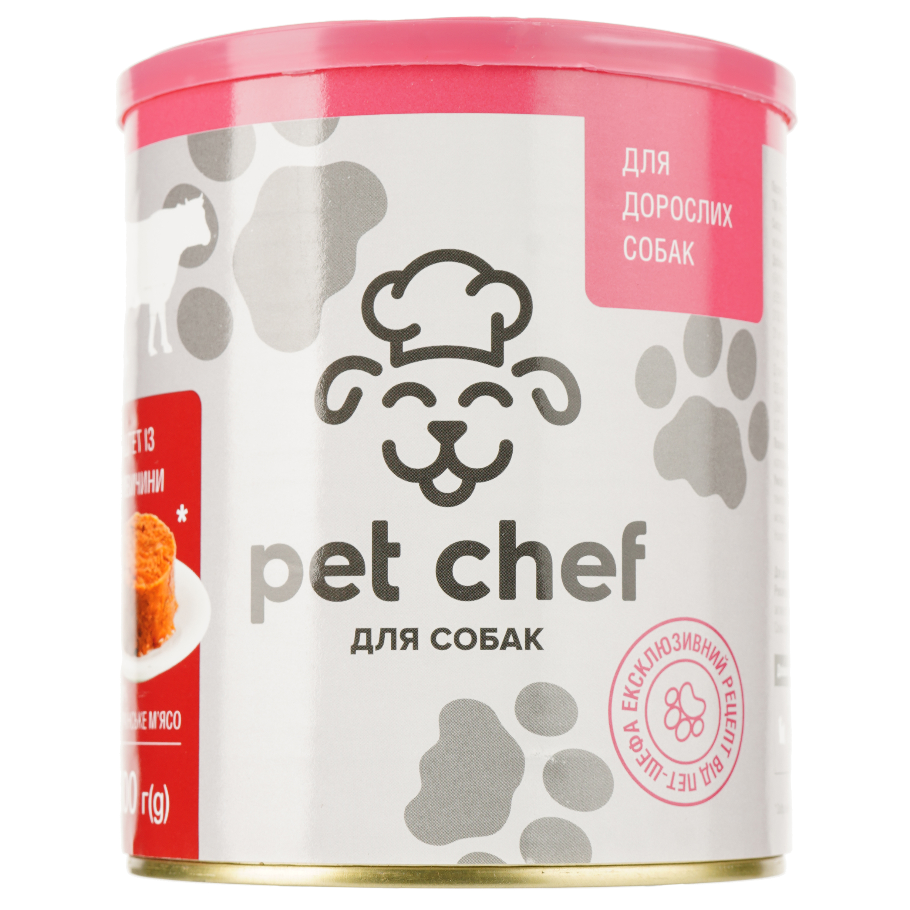 Влажный корм для взрослых собак Pet Chef Паштет мясной, с говядиной, 800 г - фото 2