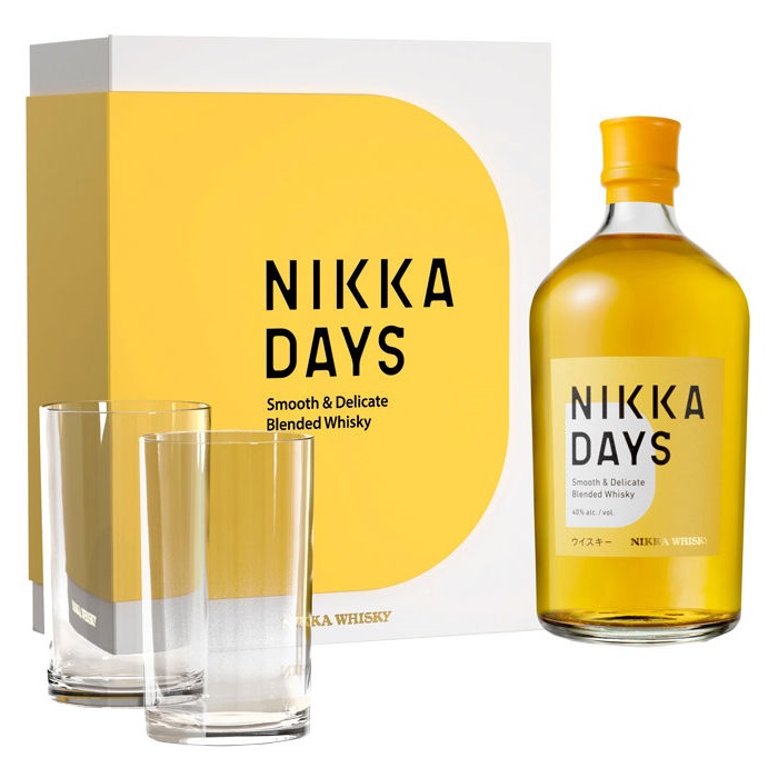 Віскі Nikka Days Blended Japanese Whisky, у подарунковій упаковці, 40%, 0,7 л + два келихи - фото 1
