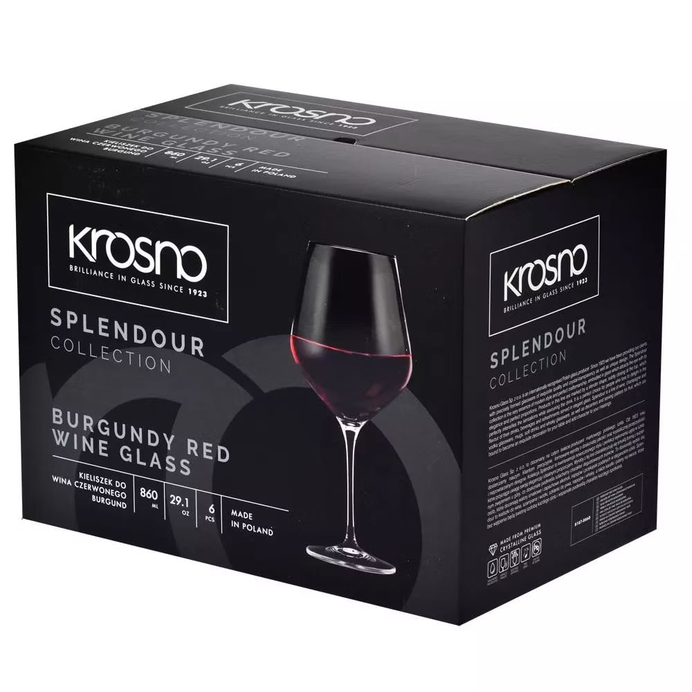Набор бокалов для красного вина Krosno Splendour, стекло, 860 мл, 6 шт. (787442) - фото 3