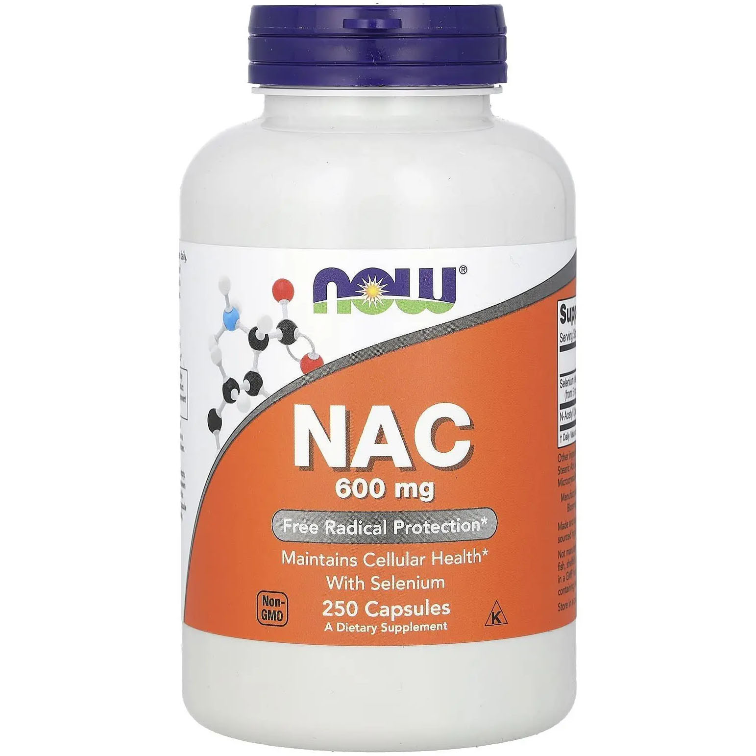 Ацетилцистеїн Now Foods NAC N-Acetyl Cysteine 600 мг 250 вегетаріанських капсул - фото 1