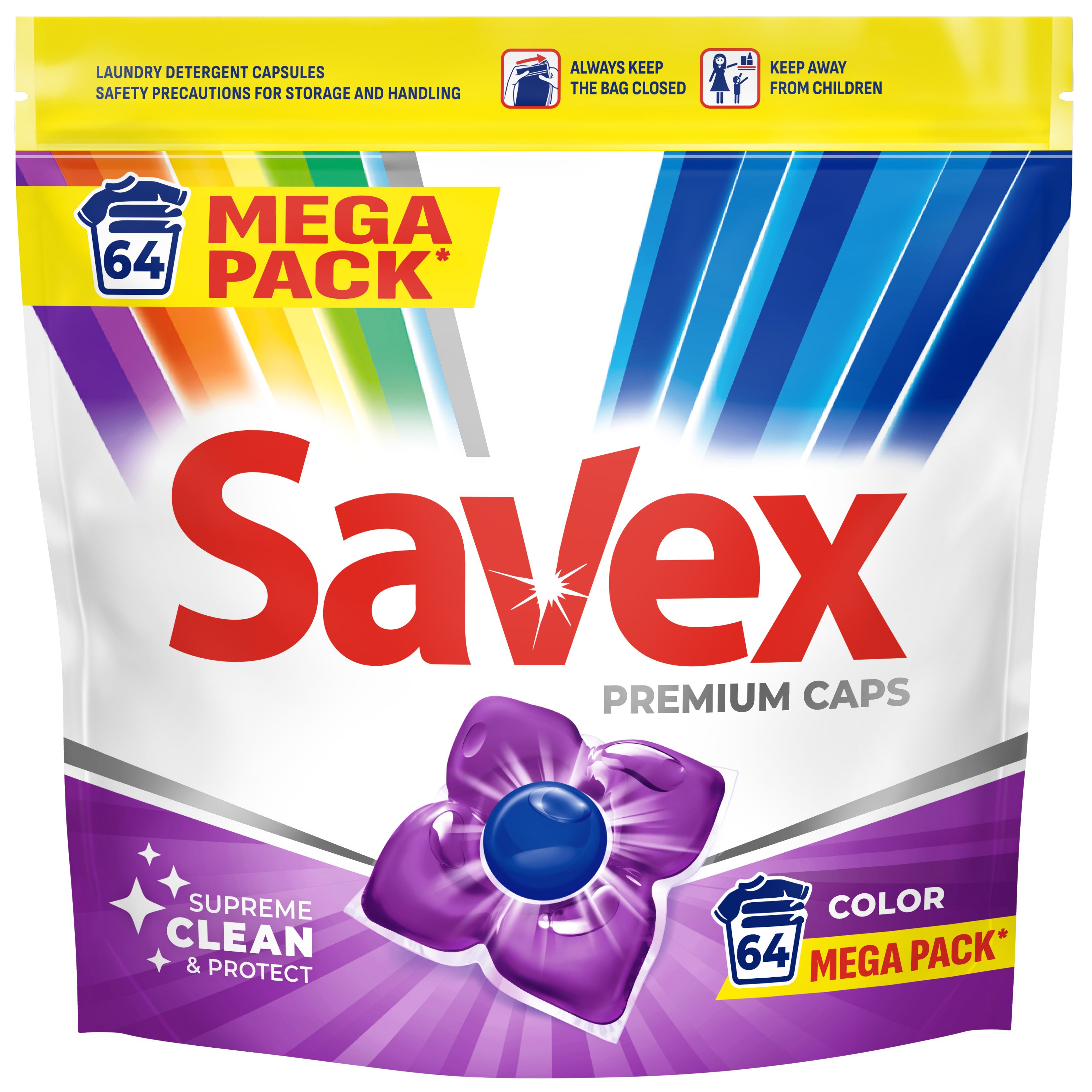 Капсулы для стирки Savex Premium Caps Color 64 шт. - фото 1
