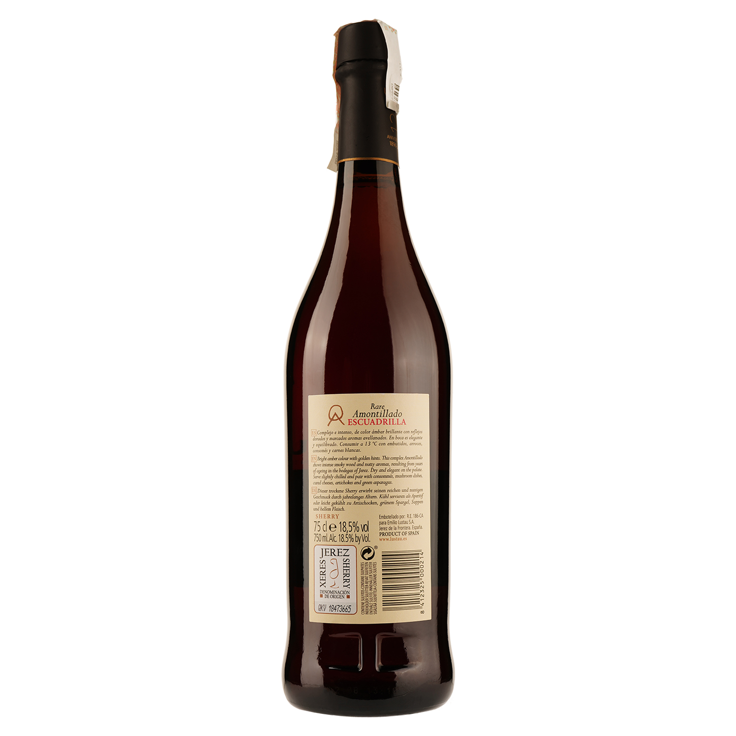 Вино Emilio Lustau Rare Amontillado Escuadrilla Jerez, белое, сухое, 18,5%, 0,75 л - фото 2