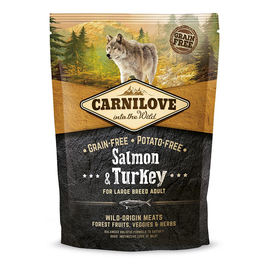 Сухой корм для взрослых собак крупных пород Carnilove Salmon&Turkey Large Breed, с лососем и индейкой, 1,5 кг - фото 1