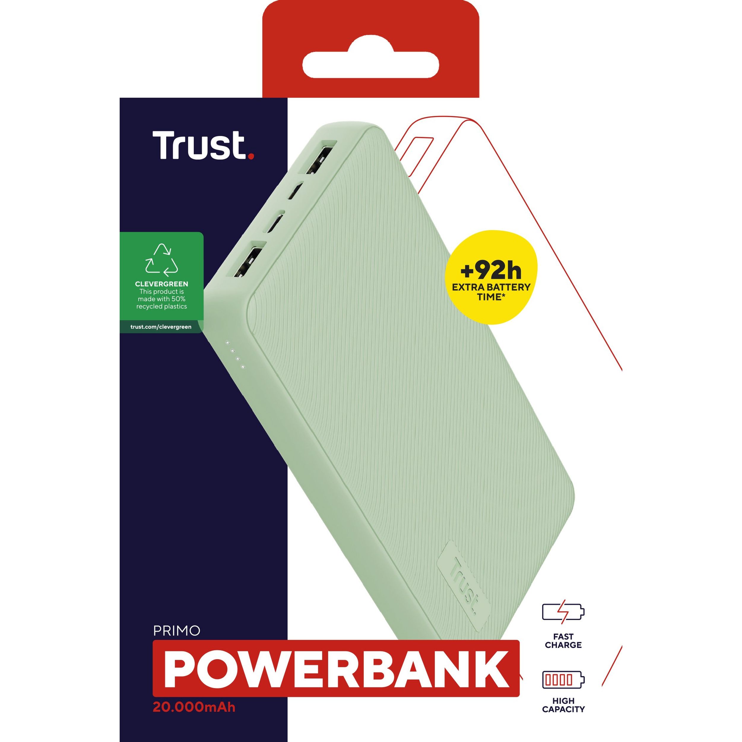 Повербанк Trust Primo Eco 20000 mAh 15W зеленый (25027_TRUST) - фото 5