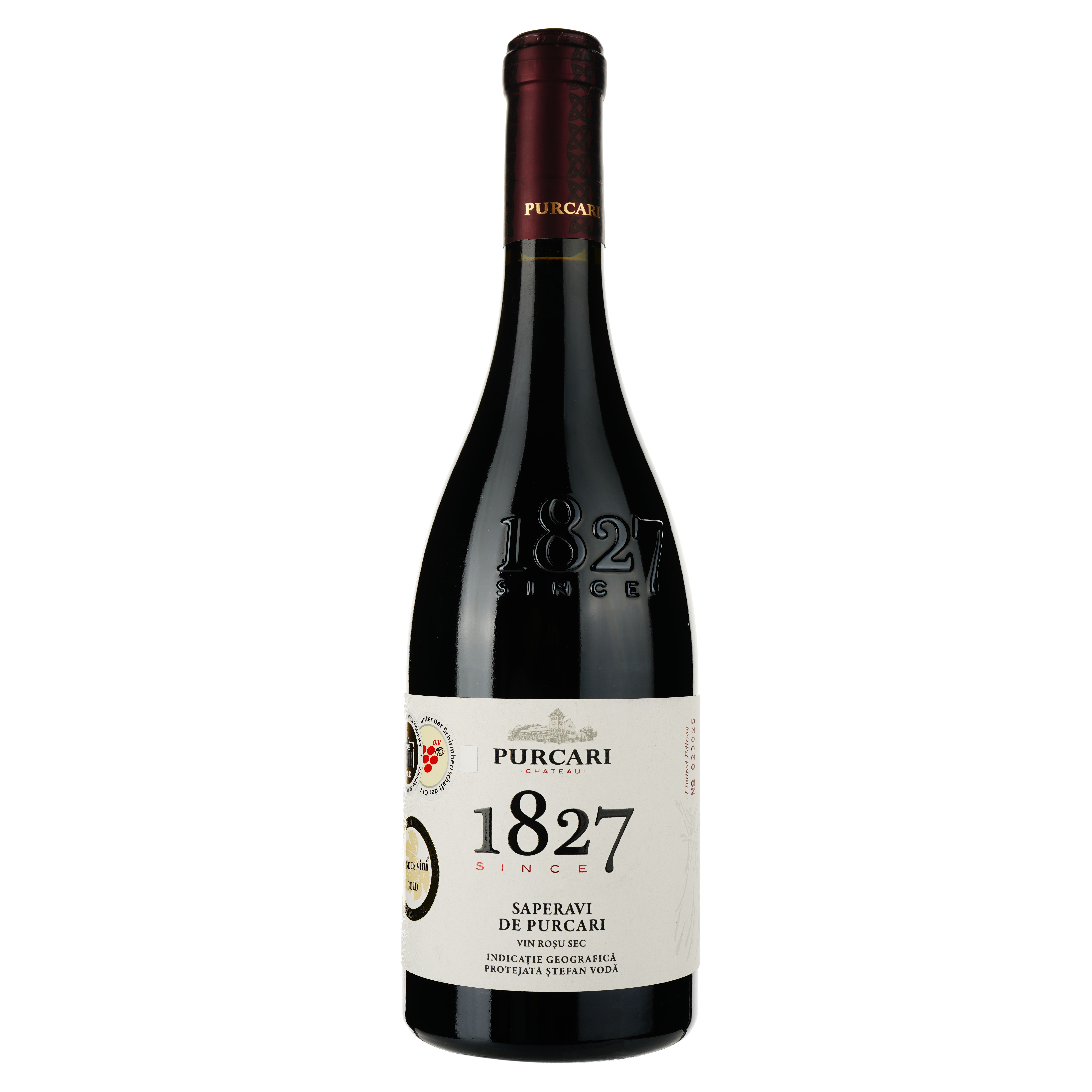 Вино Purcari Saperavi, червоне, сухе, 0.75 л - фото 1