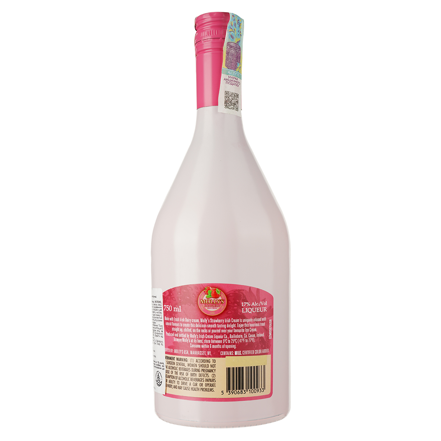 Ликер Molly's Strawberry Irish Cream 17% 0.75 л - фото 2