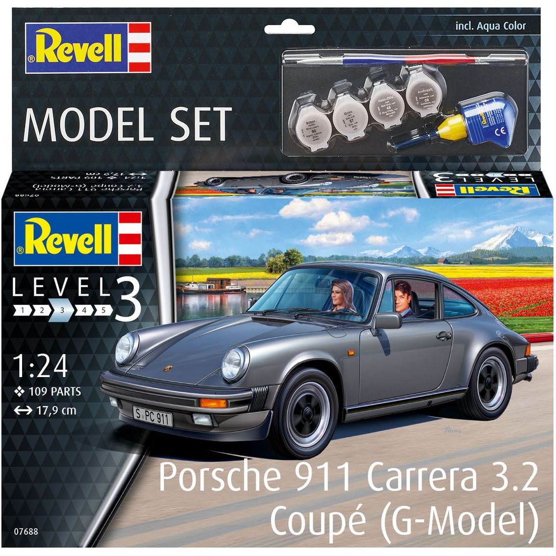 Сборная модель Revell Автомобиль Porsche 911 Carrera 3.2 Coupe уровень 3, масштаб 1:24, 109 деталей (RVL-67688) - фото 12