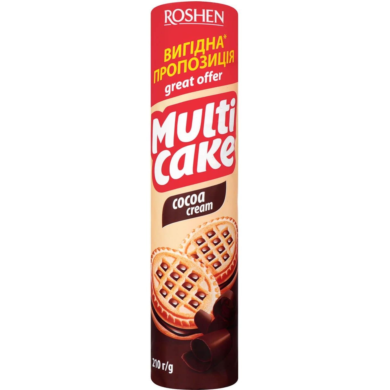 Печиво Roshen Multicake з какао начинкою 210 г (806916) - фото 1