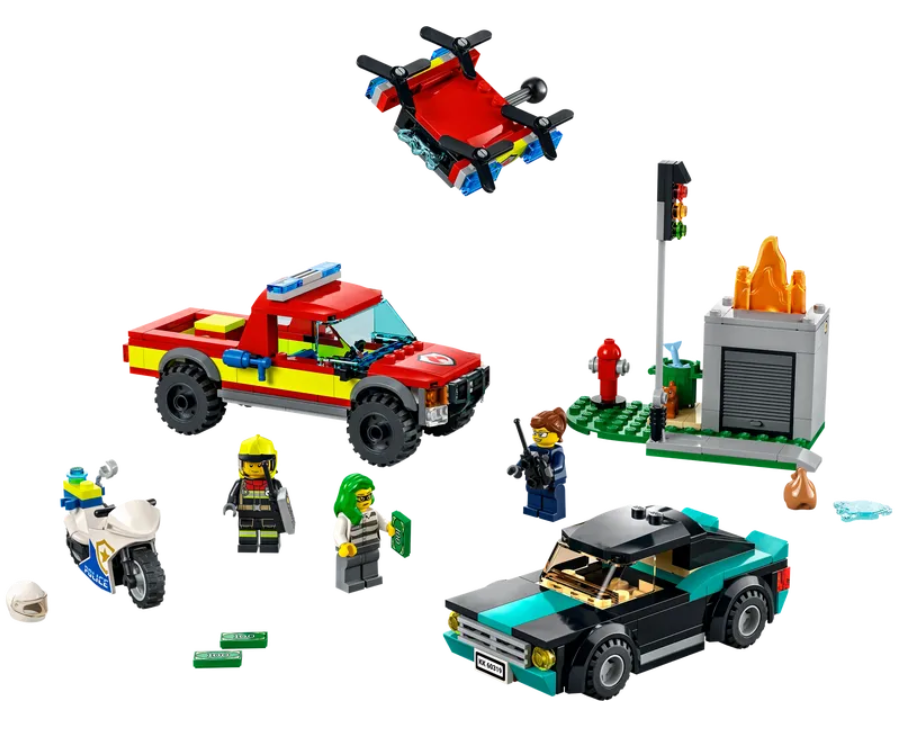 Конструктор LEGO City Пожежна бригада та поліцейська погоня, 295 деталей (60319) - фото 4