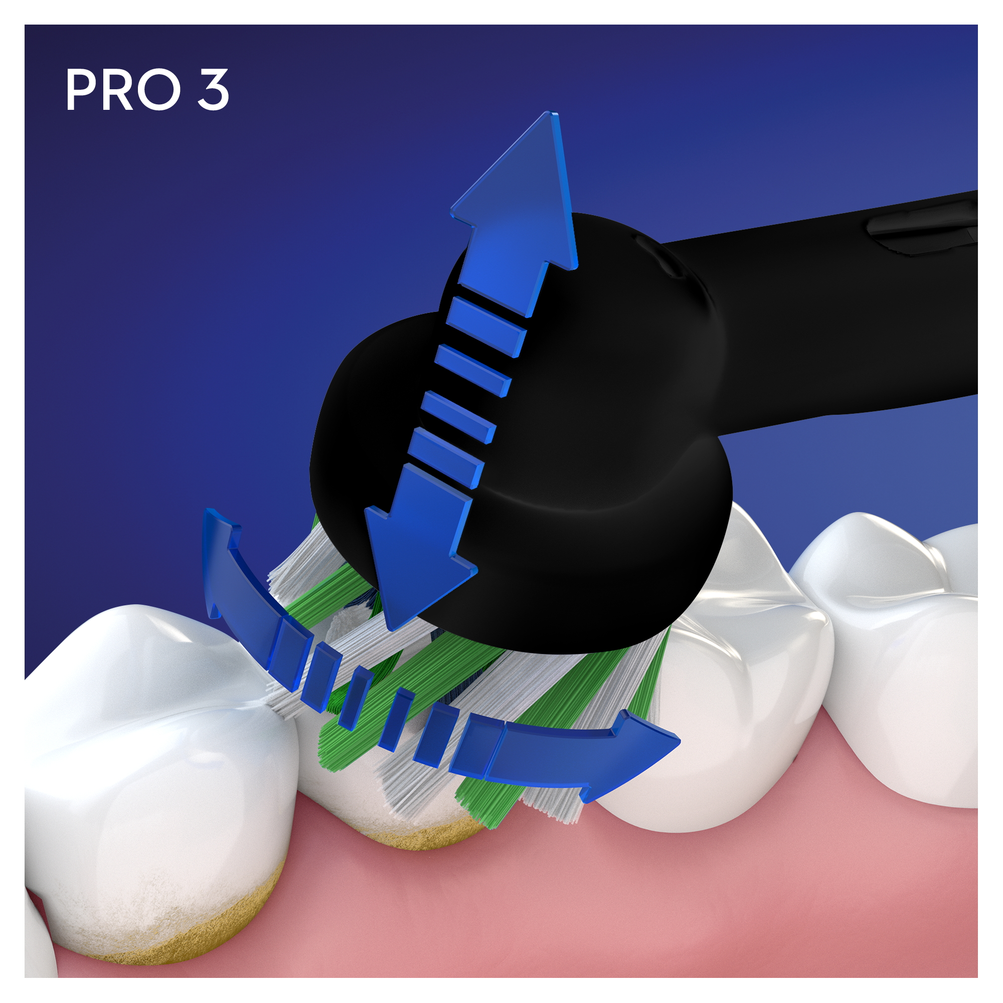 Электрическая зубная щётка Oral-B Pro 3 3500 СrossAсtion + футляр, черная - фото 5