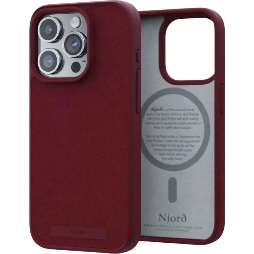 Чохол-накладка Njord Suede MagSafe Case Red для iPhone 15 Pro - фото 1