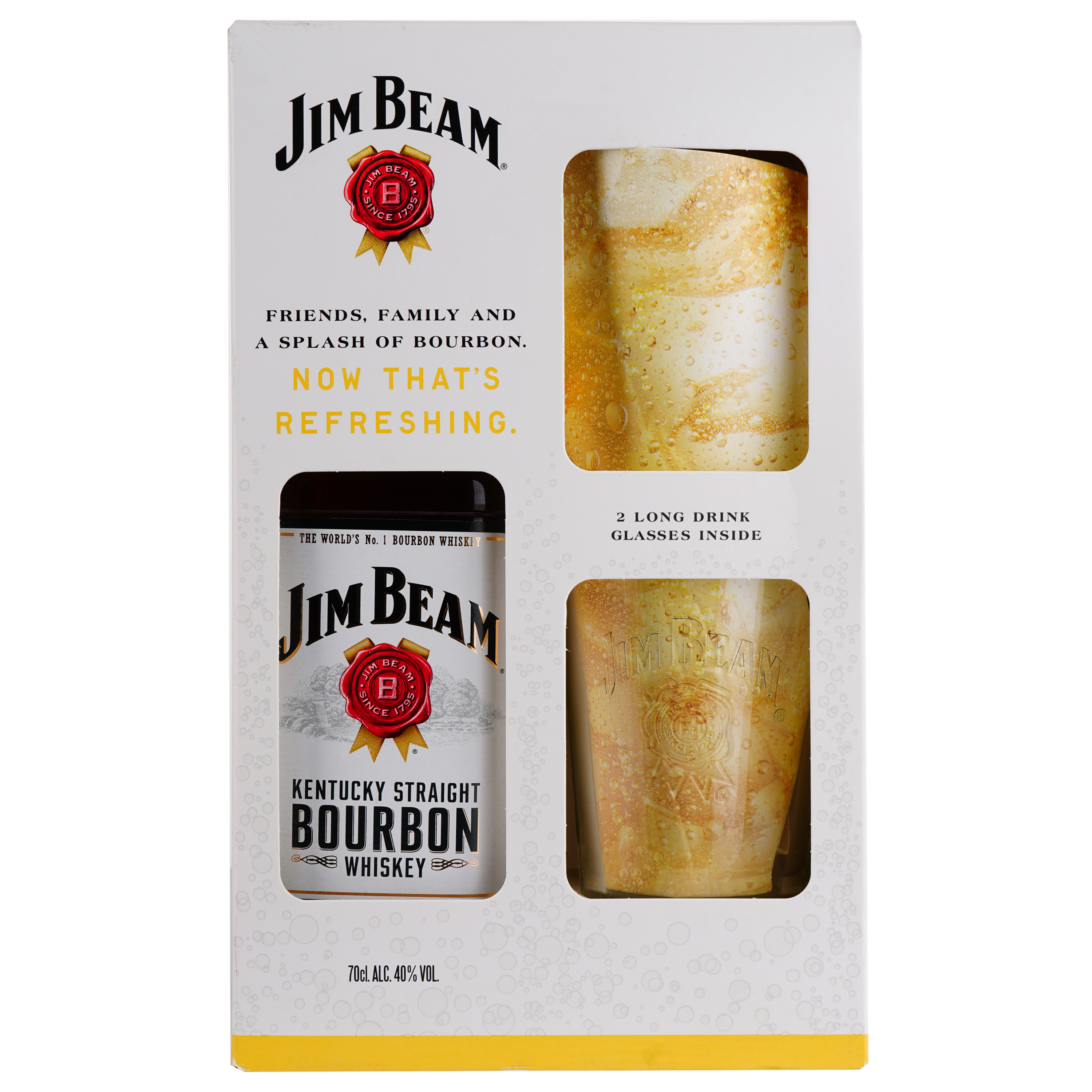 Віскі Jim Beam White Kentucky Staright Bourbon Whiskey, 40%, 0,7 л + 2 склянки Хайбол - фото 6