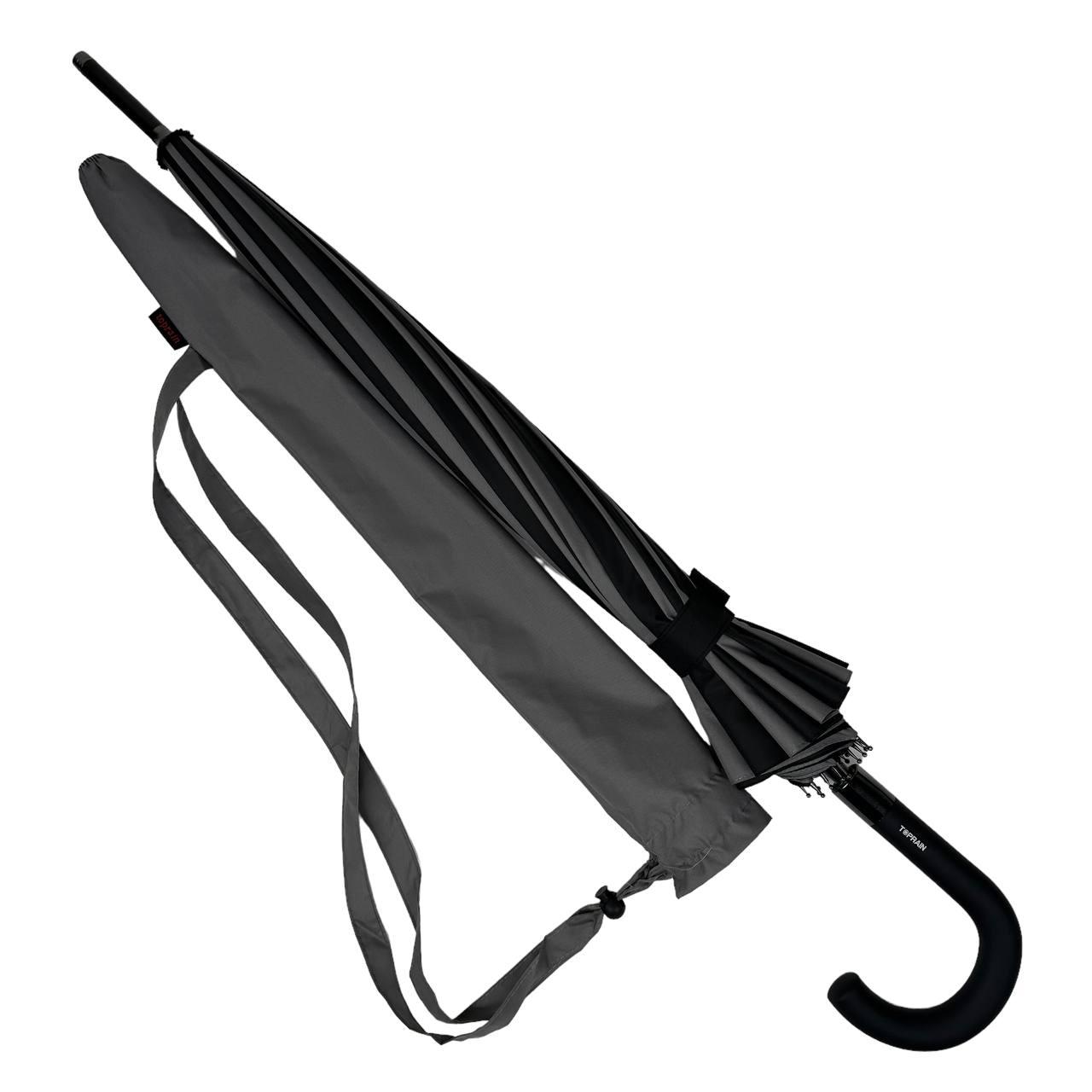Женский зонт-трость полуавтомат Toprain 98 см серый - фото 2