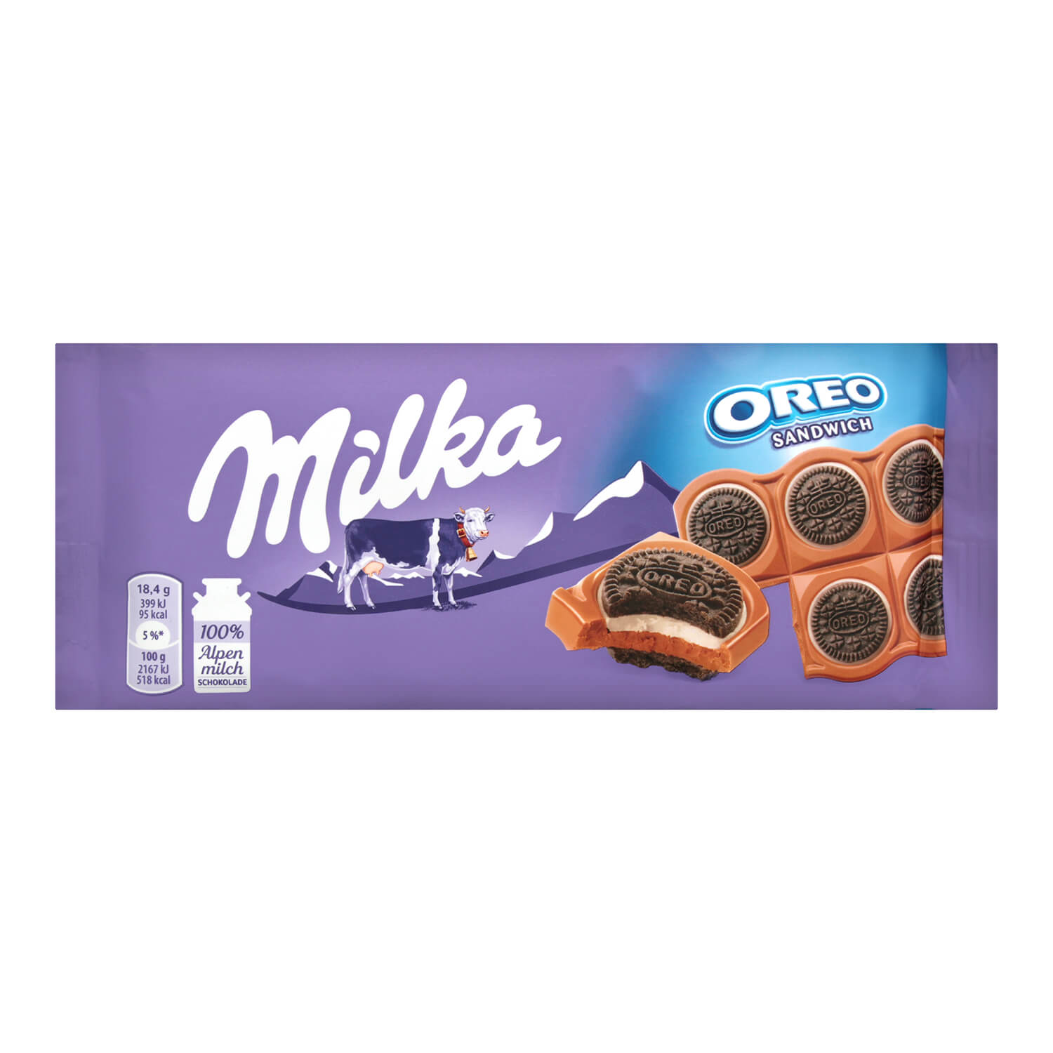 Шоколад молочний Milka зі шматочками печива Oreo, 92 г (801761) - фото 1