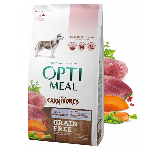 Беззерновой сухой корм для собак Optimeal, утка и овощи, 1,5 кг (B1721301) - фото 2