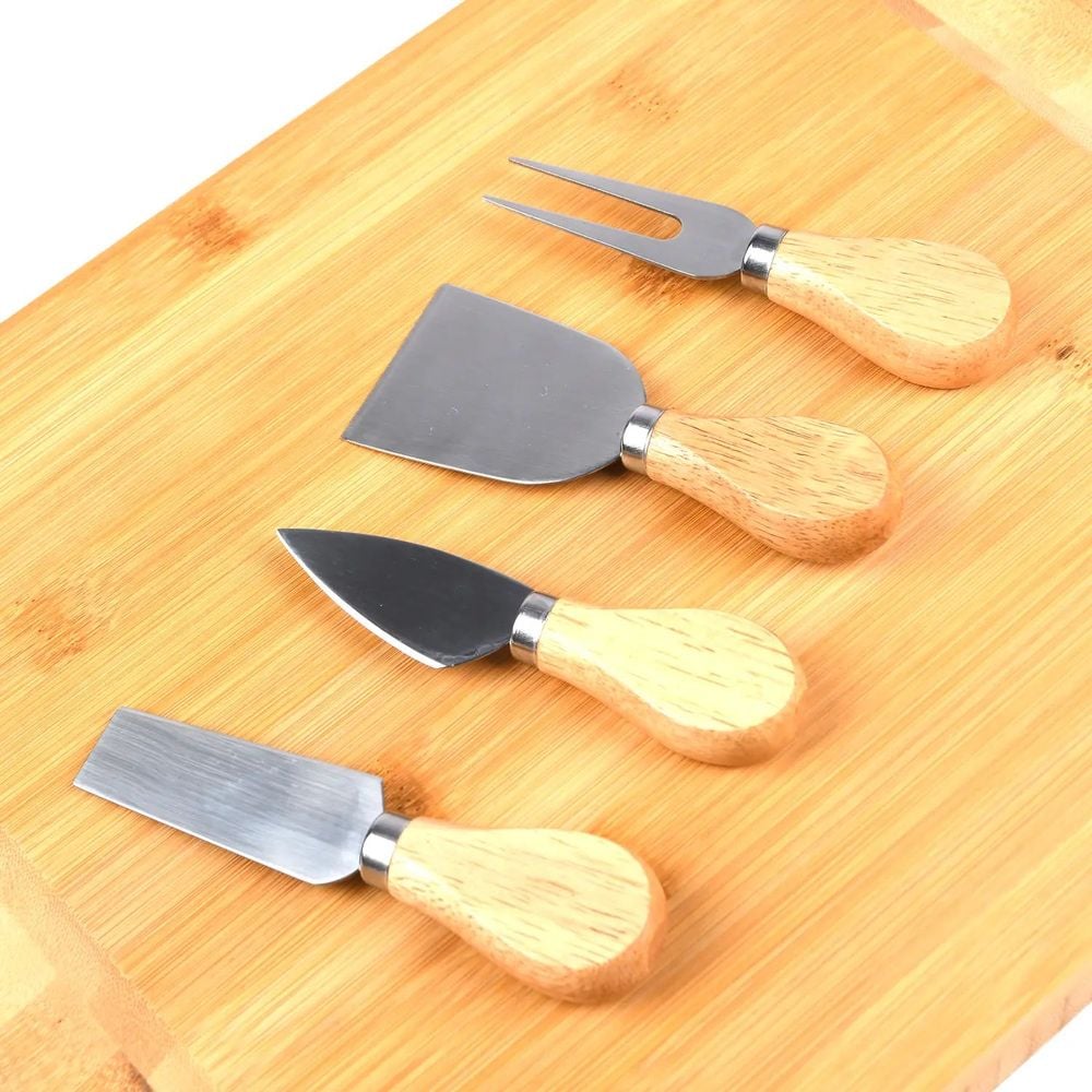 Бамбуковая доска Supretto для подачи и сервировки сыра с набором ножей (83090001) - фото 4