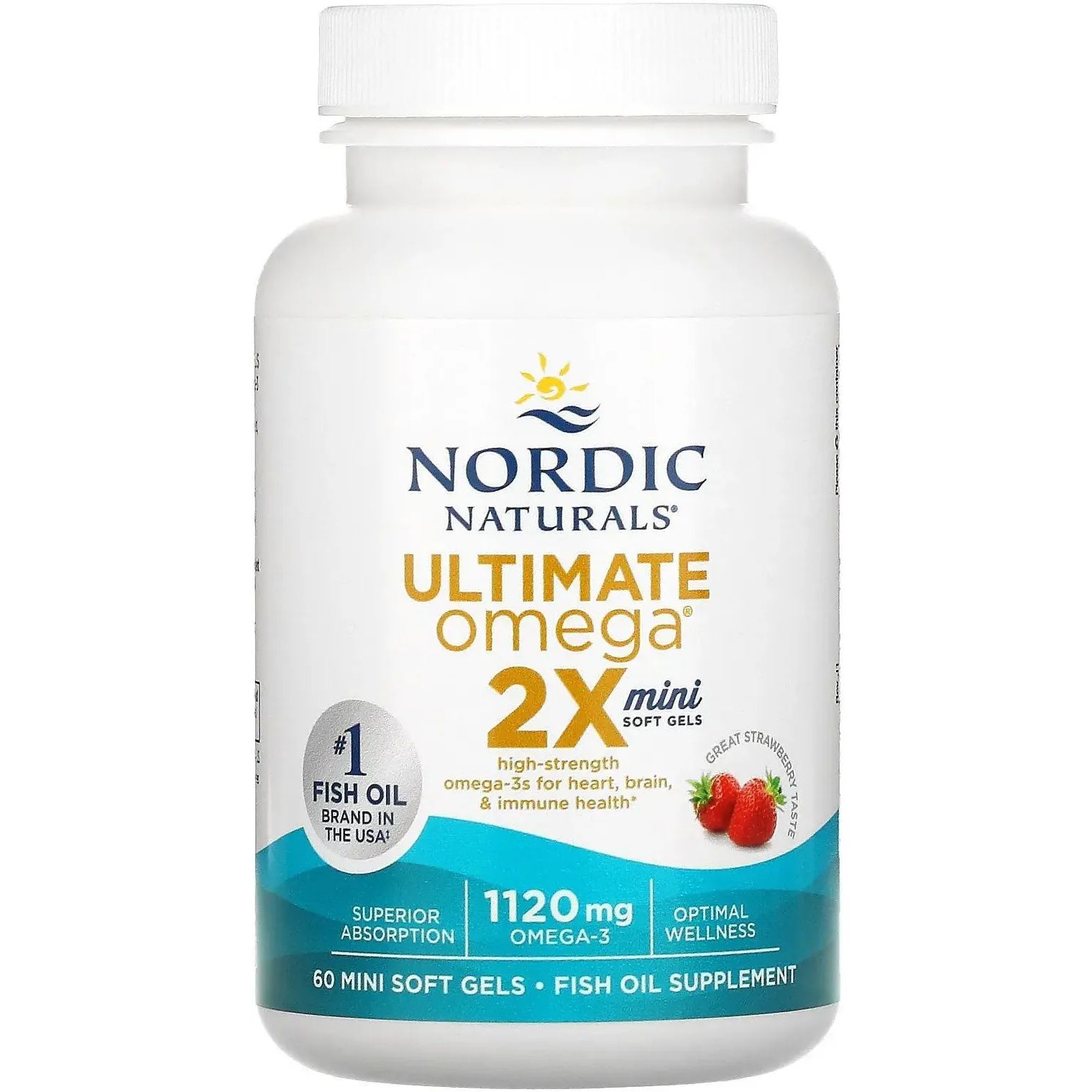 Риб'ячий жир Nordic Naturals Ultimate Omega 2X зі смаком полуниці 1120 мг 60 міні капсул - фото 1