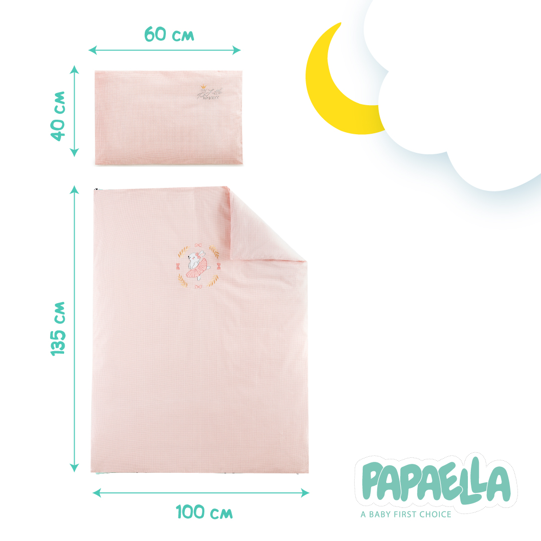 Комплект постельного белья для младенцев в кроватку Papaella Горошек, пудровый, 135х100 см (8-33347) - фото 3