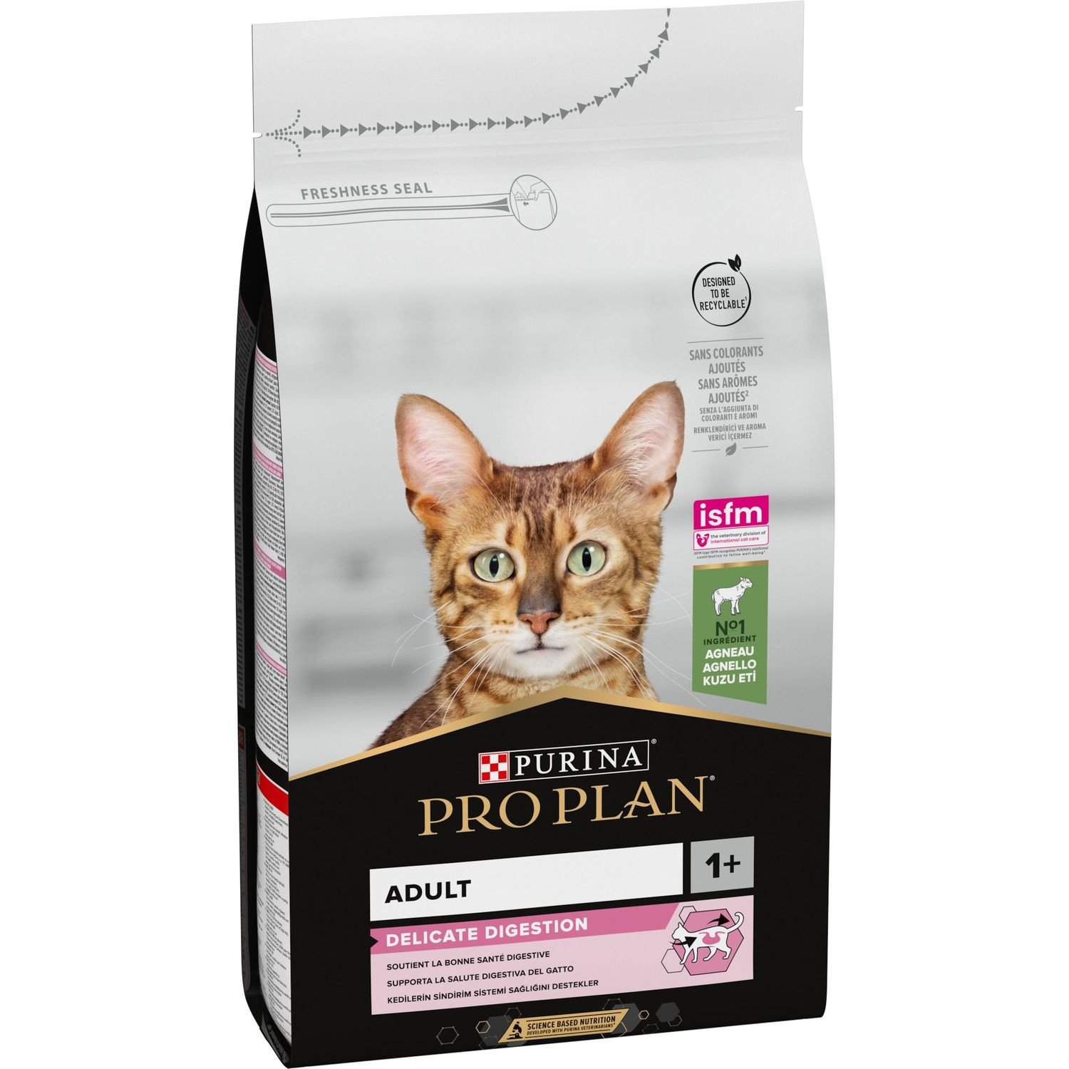 Сухой корм для взрослых кошек с чувствительным пищеварением и привередливых к еде Purina Pro Plan Adult 1+ Delicate Digestion, с ягненком, 1,5 кг (12370530) - фото 2