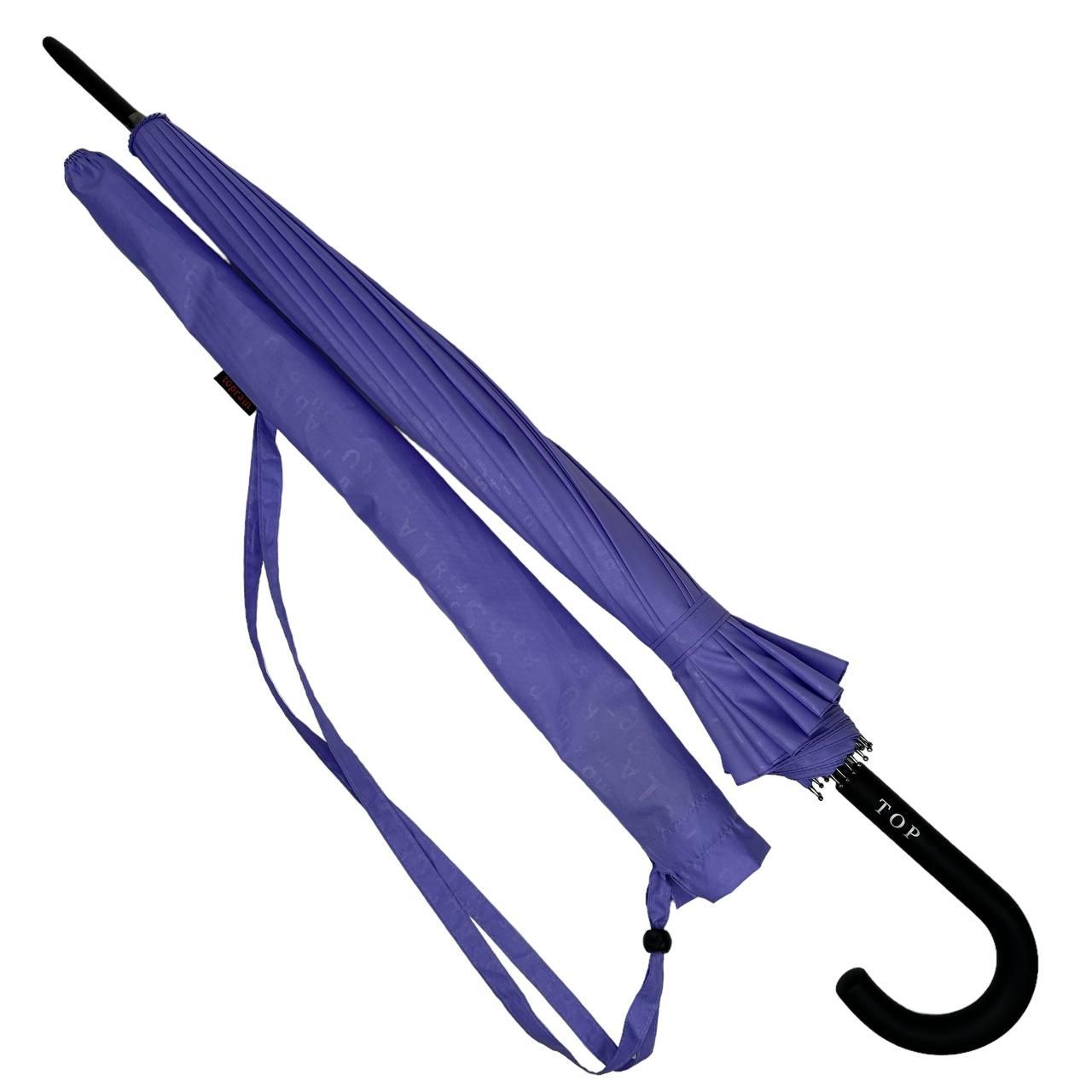 Жіноча парасолька-палиця напівавтомат Toprain 100 см фіолетова - фото 2