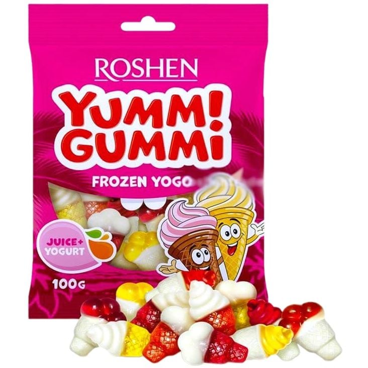 Цукерки желейні Roshen Yummi Gummi Frozen Yogo 100 г (742882) - фото 1