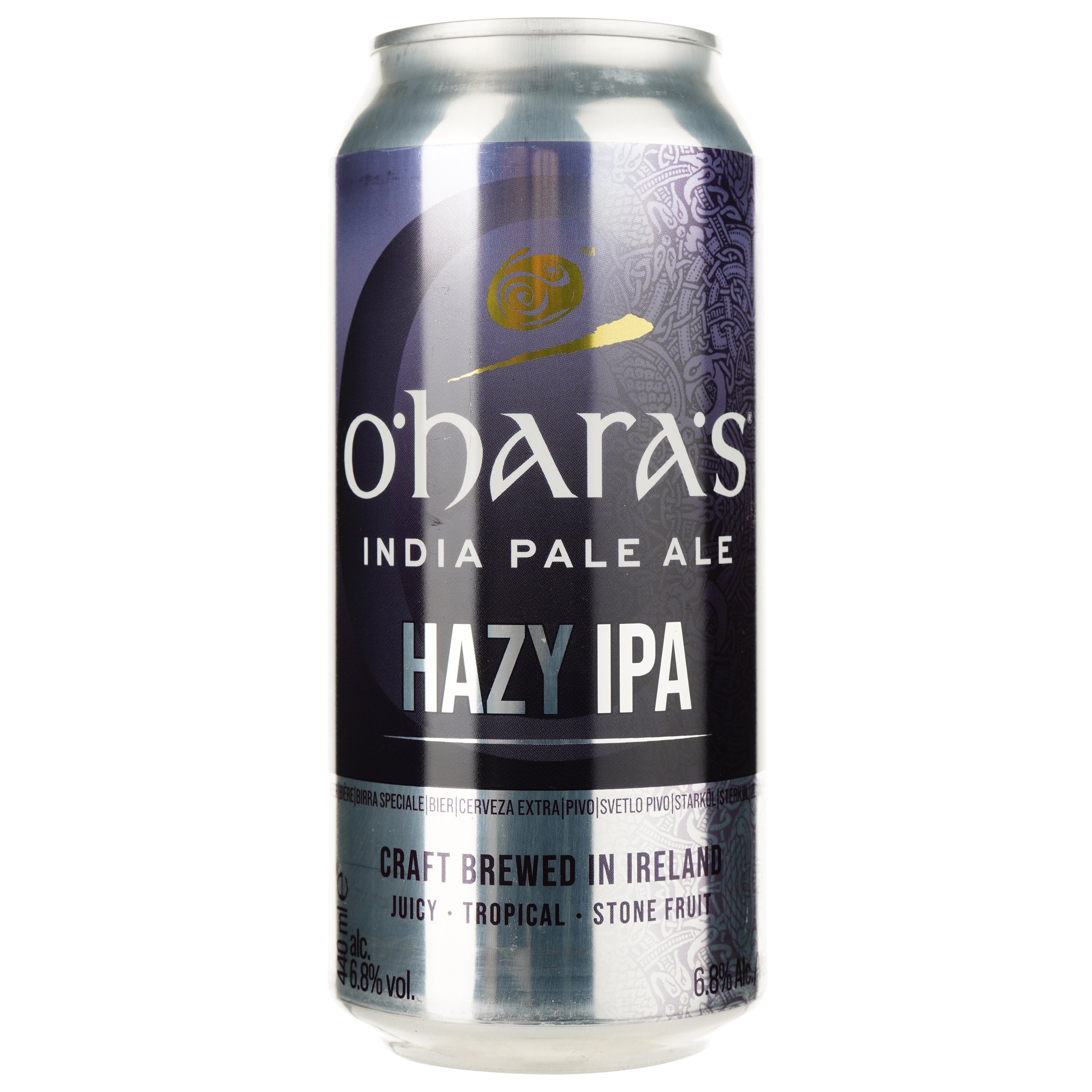 Пиво O'Hara's Hazy IPA, полутемное, 6,8%, ж/б, 0,44 л - фото 1