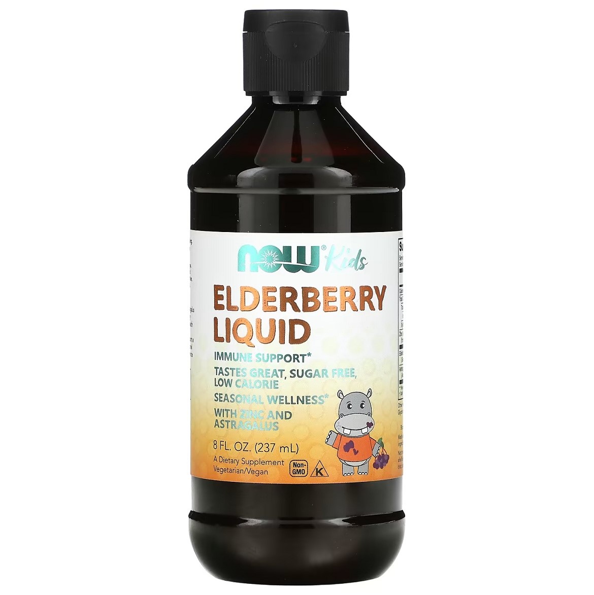 Концентрат бузины для детей 500 мг Now Foods Elderberry Liquid for Kids 237 мл - фото 1