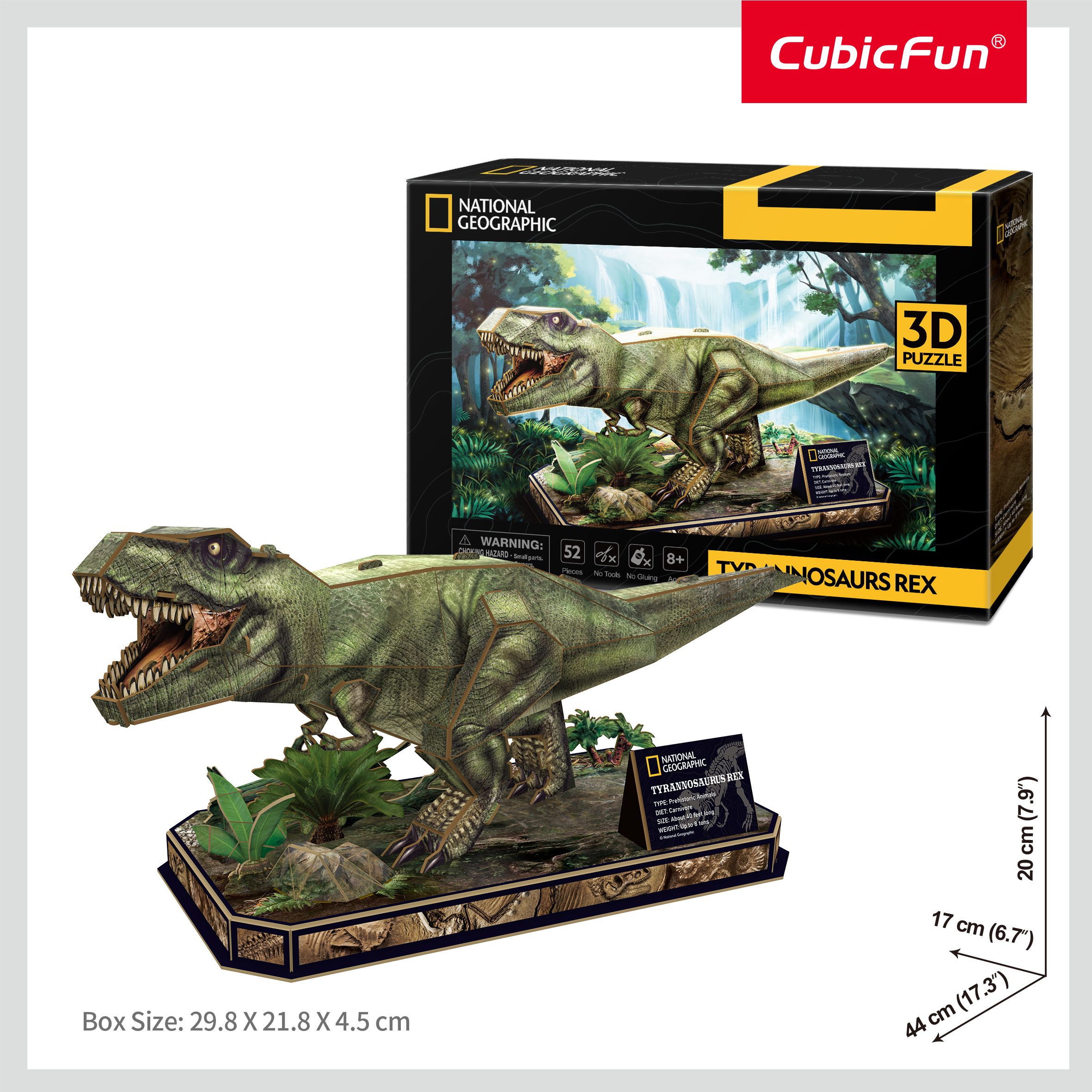 Тривимірна головоломка-конструктор CubicFun National Geographic Dino Тиранозавр Рекс (DS1051h) - фото 7