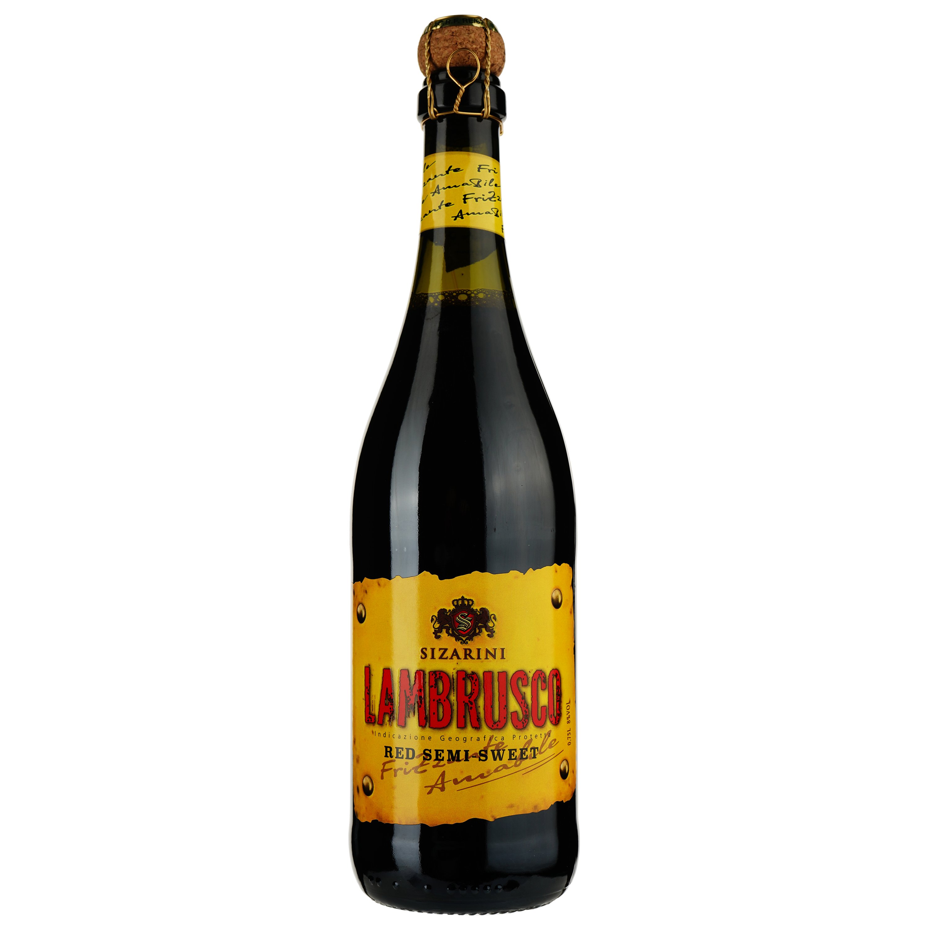 Вино Sizarini Lambrusco ігристе, 8%, 0,75 л (478693) - фото 1