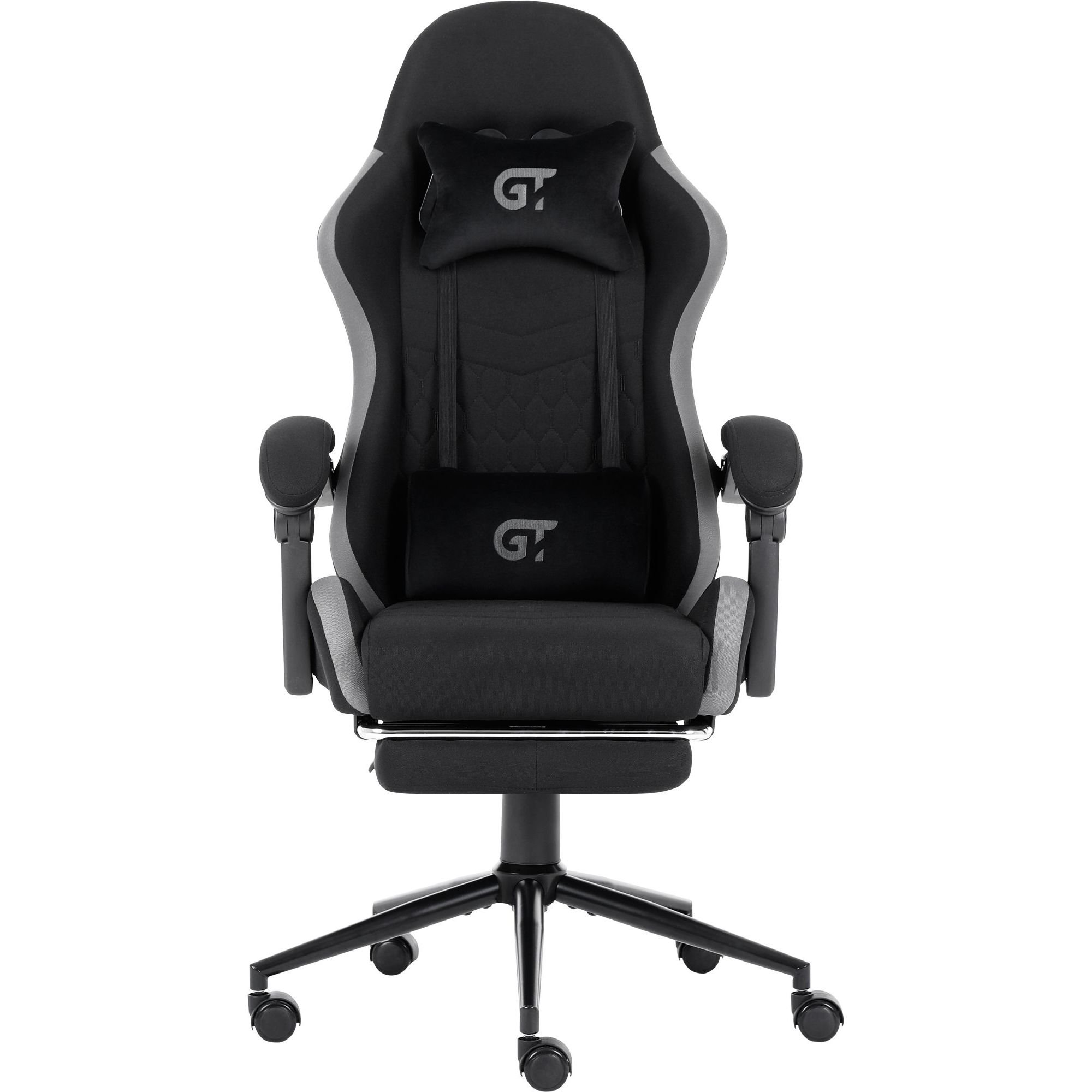 Геймерское кресло GT Racer черное с серым (X-2324 Fabric Black/Gray) - фото 1