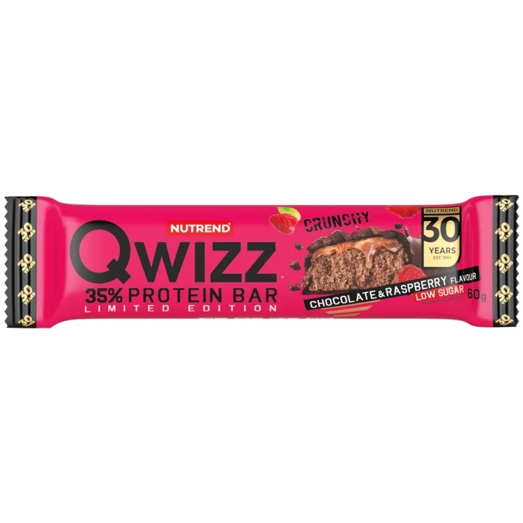 Батончик протеиновый Nutrend Qwizz Protein Bar шоколад-малина 60 г - фото 1