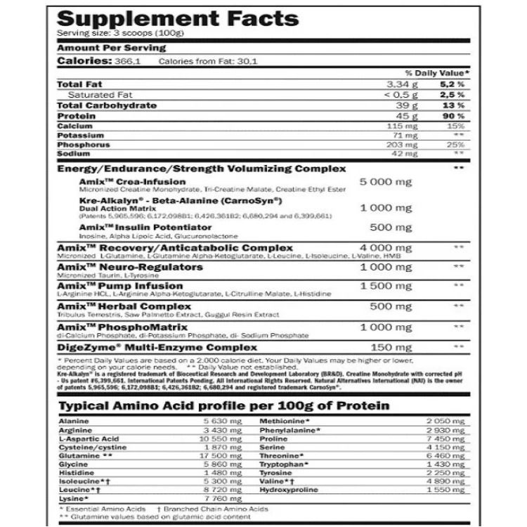 Высокобелковый гейнер Amix Anabolic Masster ваниль 500 г - фото 2