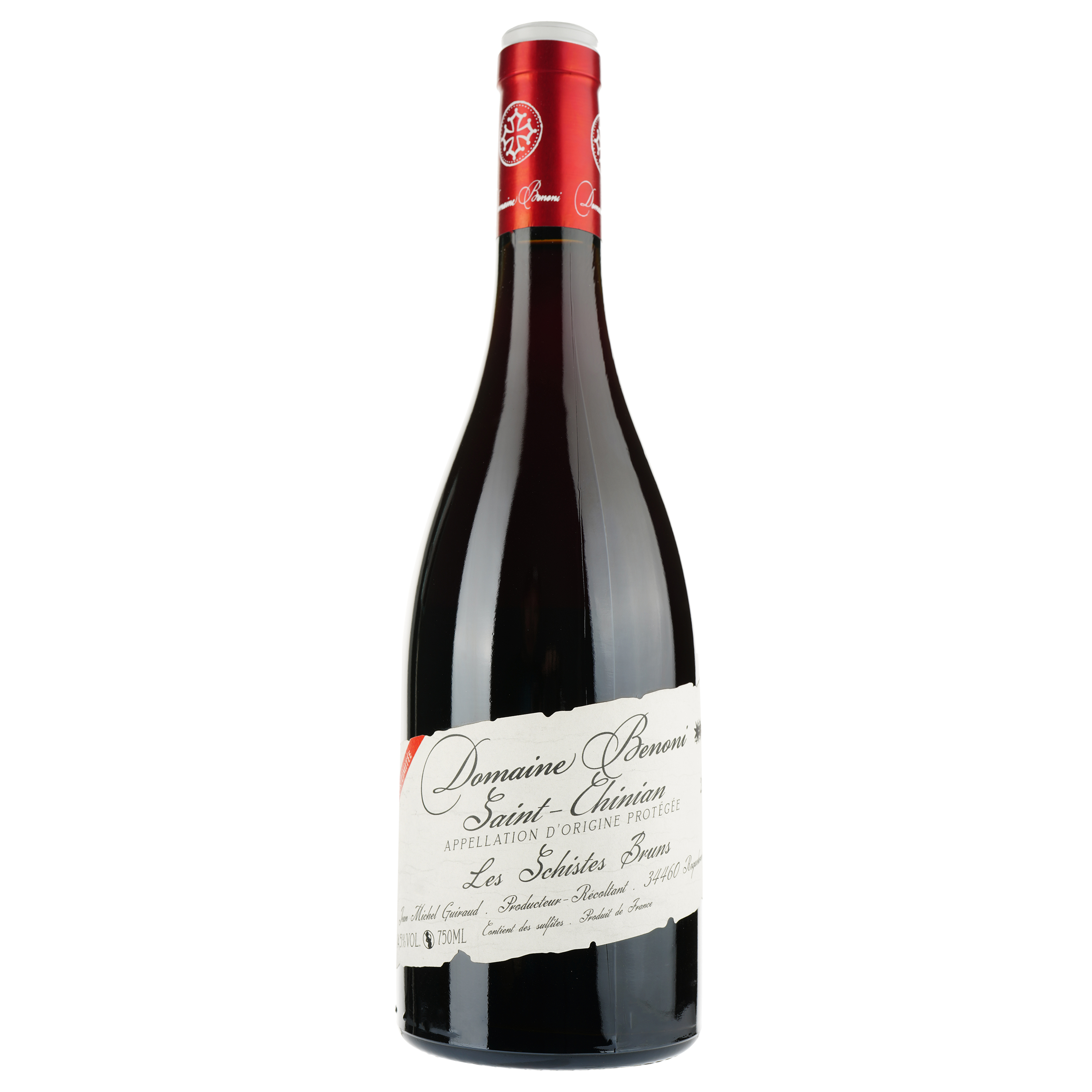 Вино Domaine Benoni Les Schistes Bruns 2020 AOP Saint Chinian, красное, сухое, 0.75 л - фото 1