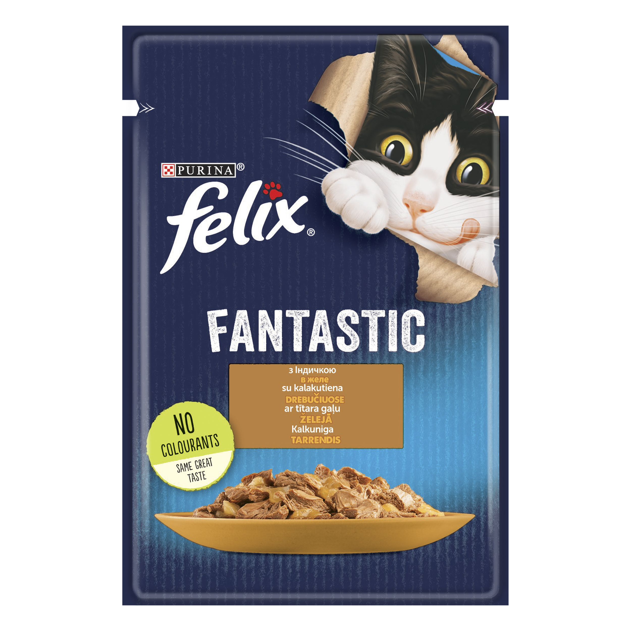 Вологий корм для котів Felix Fantastic, з індичкою, 85 г - фото 1