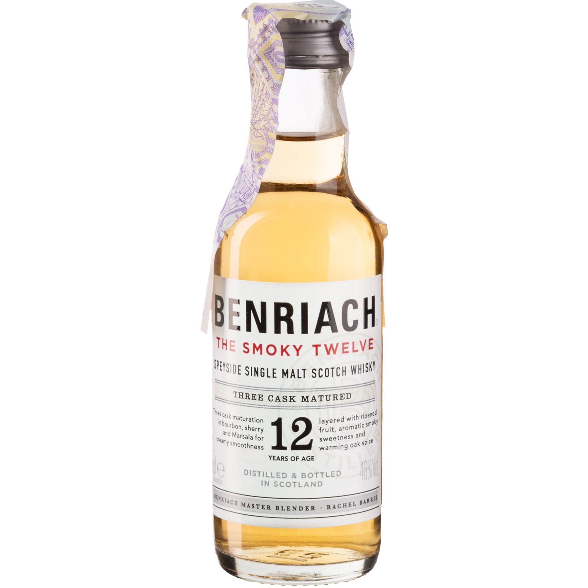 Виски BenRiach The Smoky 12yo Single Malt Scotch Whisky 46% 0.05 л - фото 1