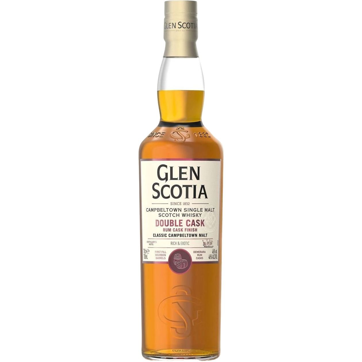 Виски Glen Scotia Double Cask Rum Finish Single Malt Scotch Whisky 46% 0.7 л - фото 1
