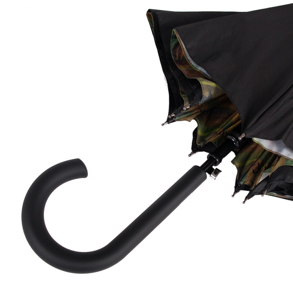 Женский зонт-трость полуавтомат Fulton 94 см черный - фото 5