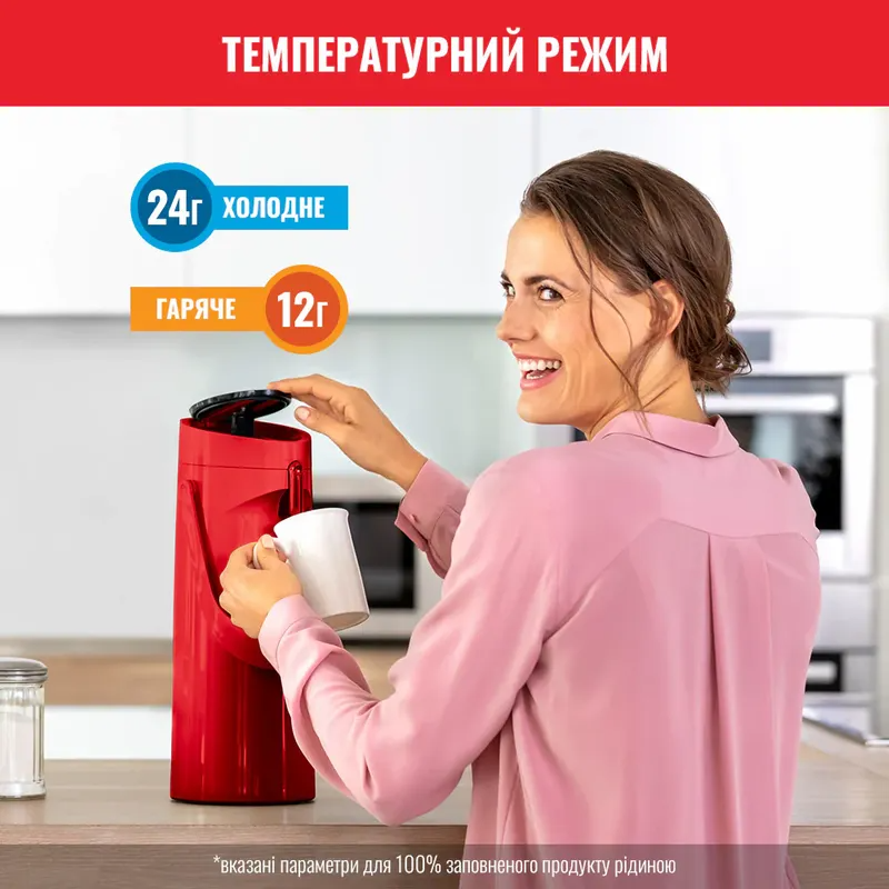 Термос Tefal Ponza Pump 1.9 л красный (K3140314) - фото 9