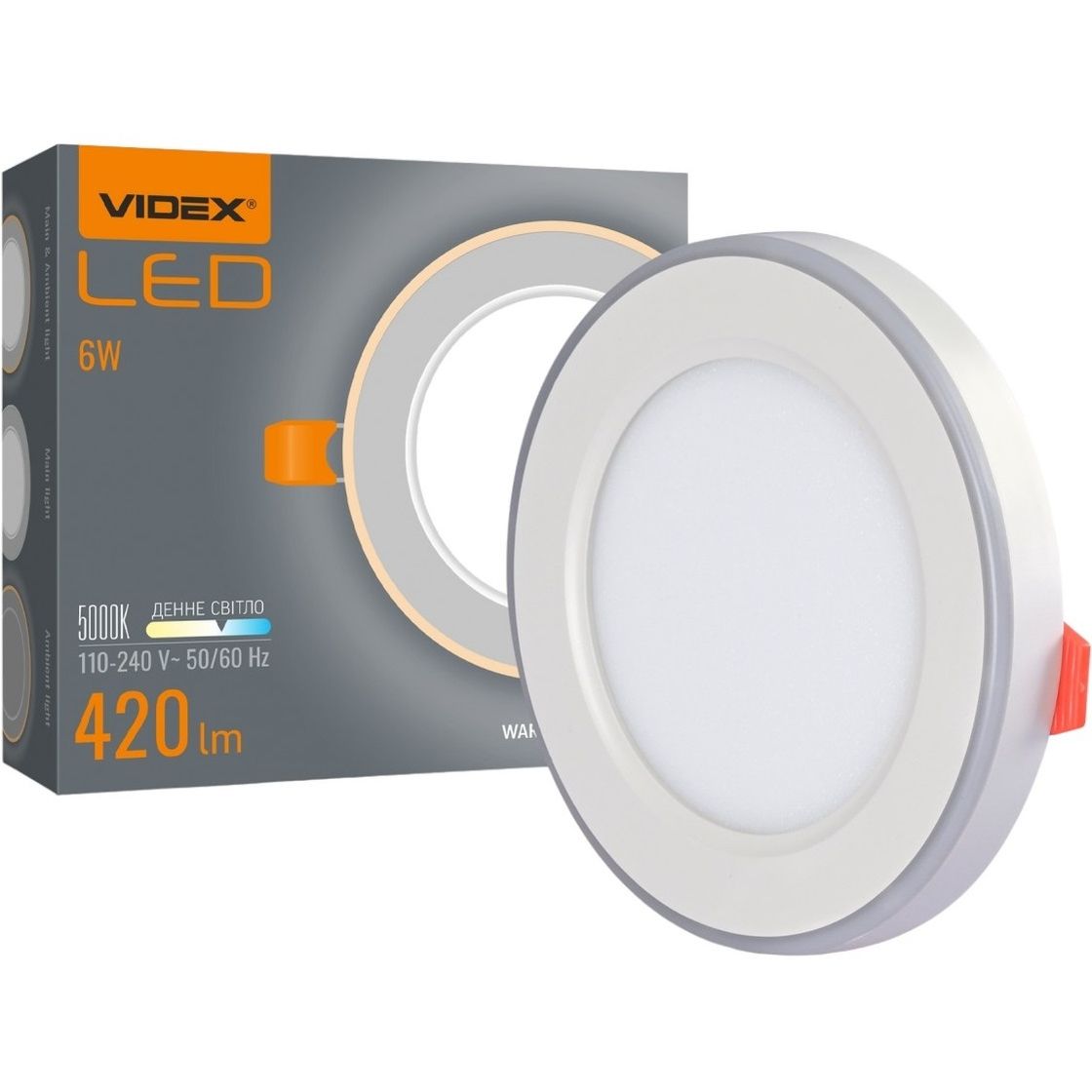 Светильник потолочный Videx LED Встроен с декоративной подсветкой (VL-DL4R-0652) - фото 1