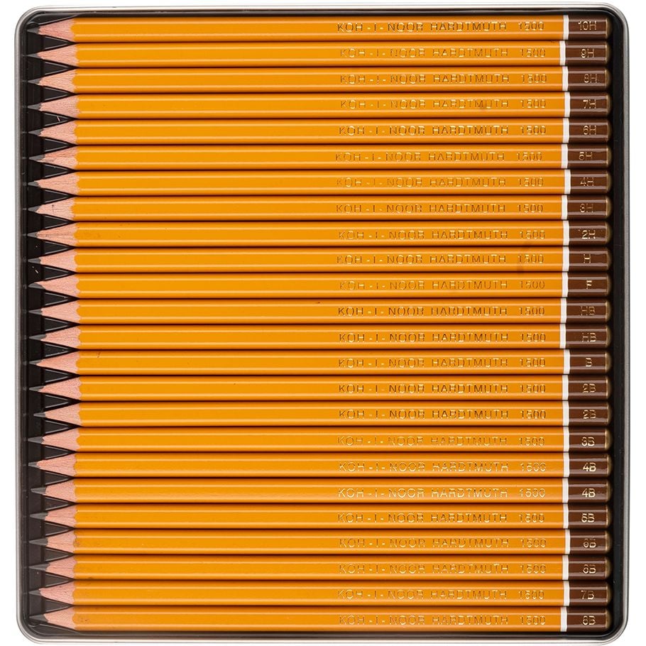Набір олівців графітних Koh-i-Noor 1500, 8В-10Н 24 шт. (1504) - фото 1