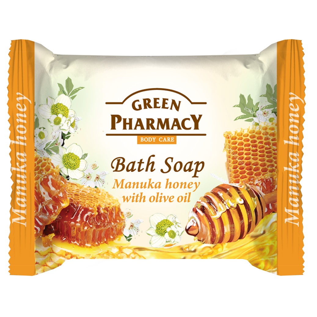 Мыло Зеленая Аптека Bath soap Manuka honey with olive oil, 100 г - фото 1