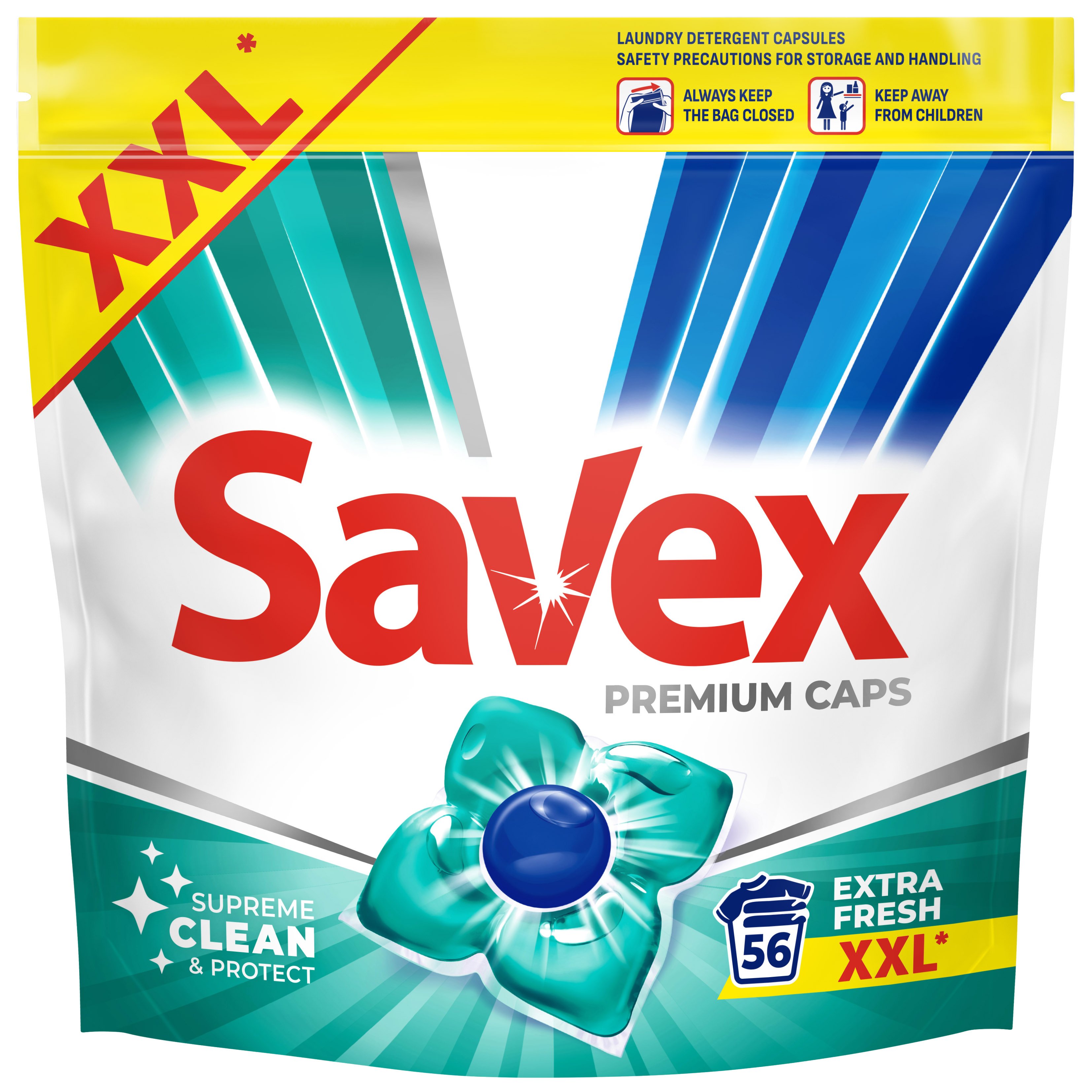 Капсулы для стирки Savex Premium Caps Extra Fresh 56 шт. - фото 1