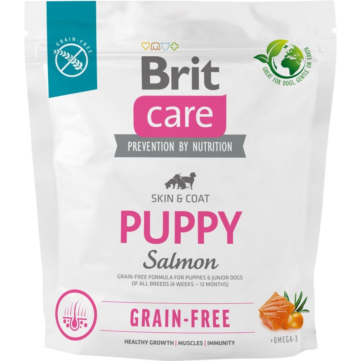 Сухой беззерновой корм для щенков Brit Care Dog Grain-free Puppy, с лососем, 1 кг - фото 1