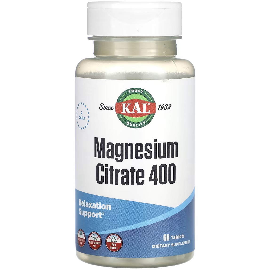 Магний цитрат KAL Magnesium citrate 400 мг 60 таблеток - фото 1