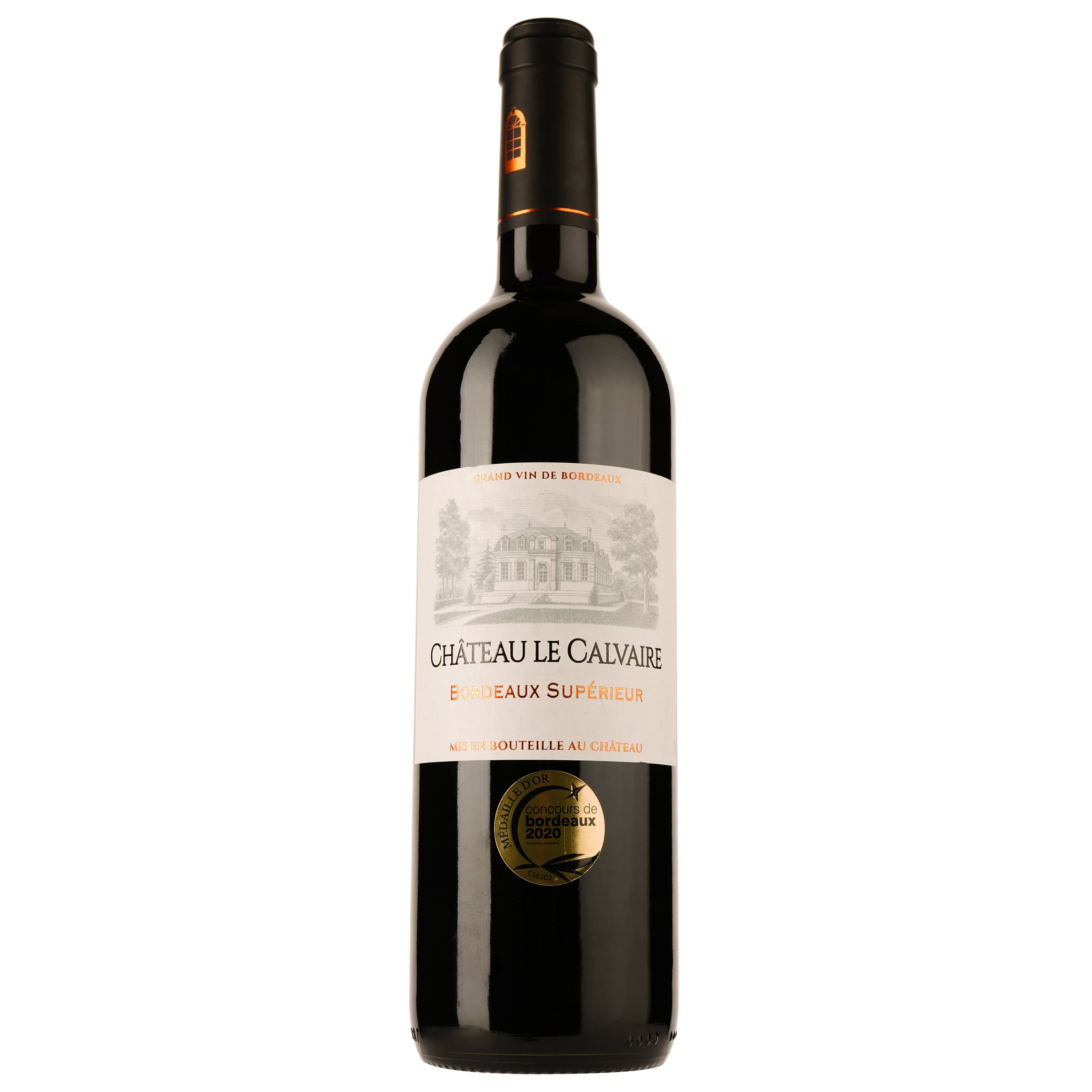 Вино Chateau Le Calvaire Bordeaux Superieur, красное, сухое, 0,75 л - фото 1