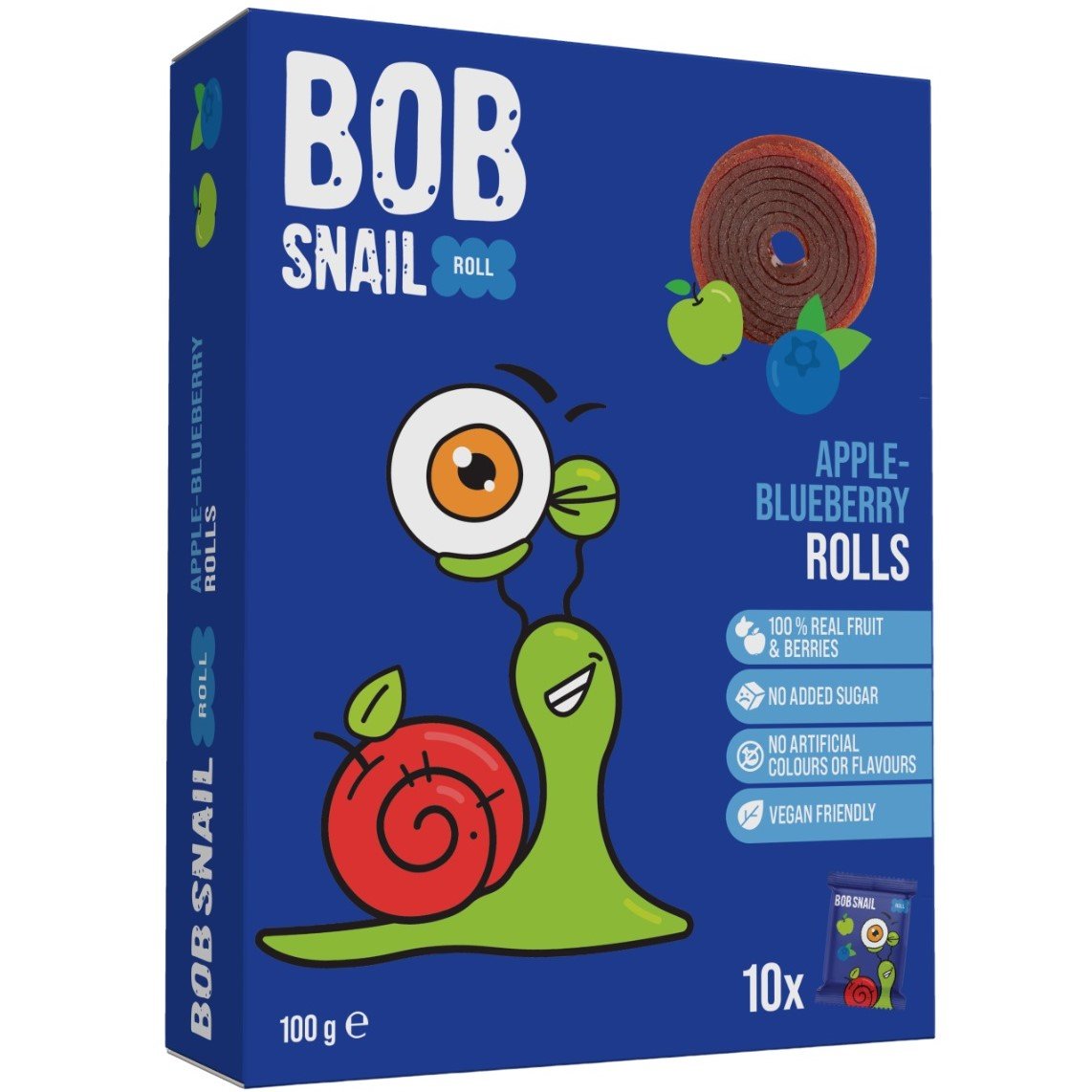Фруктові яблучно-чорничні цукерки Bob Snail 100 г (10 шт. х 10 г) - фото 1