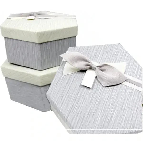 Набір подарункових коробок UFO Grey, шестикутна, D430005, 3 шт. (D430005 Набор 3 шт GREY шестиуг.) - фото 1